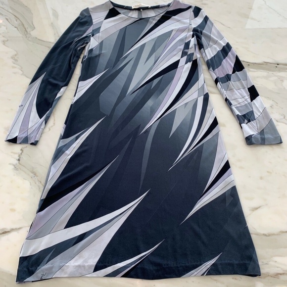 EMILIO PUCCI BLACK MULTI DRESS MODEL 46RL22 SIZE IT 42 / US 8 - Picture 9 of 16